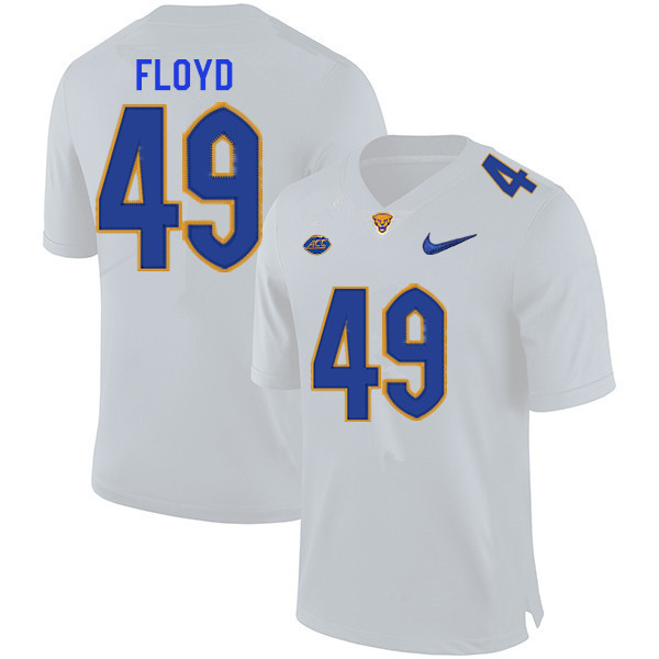 Men #49 Byron Floyd Pitt Panthers College Football Jerseys Sale-White